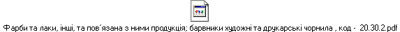 Фарби та лаки, інші, та пов’язана з ними продукція; барвники художні та друкарські чорнила , код -  20.30.2.pdf